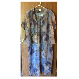 Blue Floral Dress and Cover